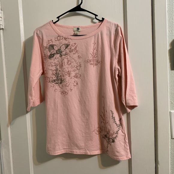 ONE WORLD Tops - 5/$25 Pink One World 3/4 sleeve XL